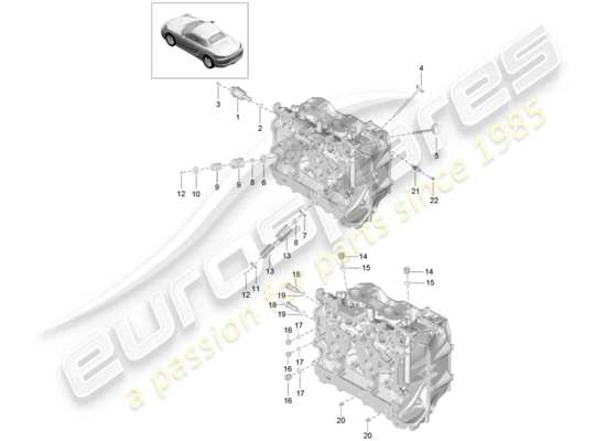 a part diagram from the Porsche 718 Boxster parts catalogue