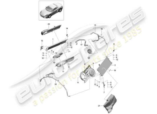 a part diagram from the Porsche 718 Boxster parts catalogue