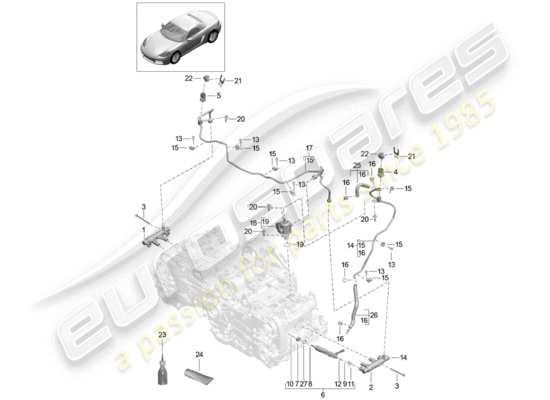 a part diagram from the Porsche 718 Boxster parts catalogue