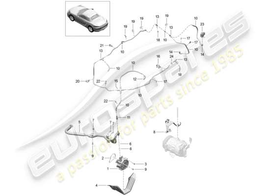 a part diagram from the Porsche 718 Boxster (2018) parts catalogue