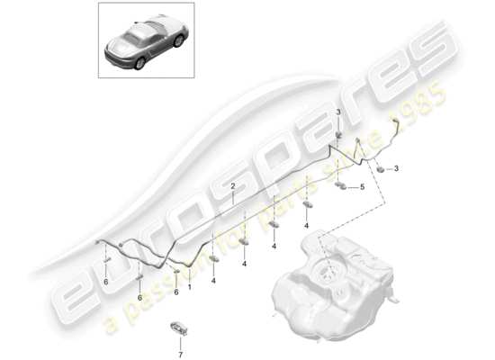 a part diagram from the Porsche 718 Boxster parts catalogue