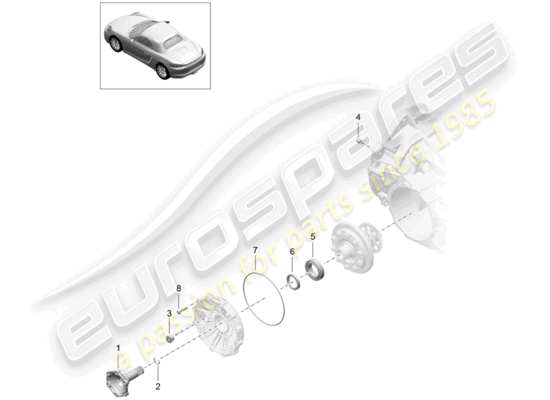 a part diagram from the Porsche 718 Boxster parts catalogue