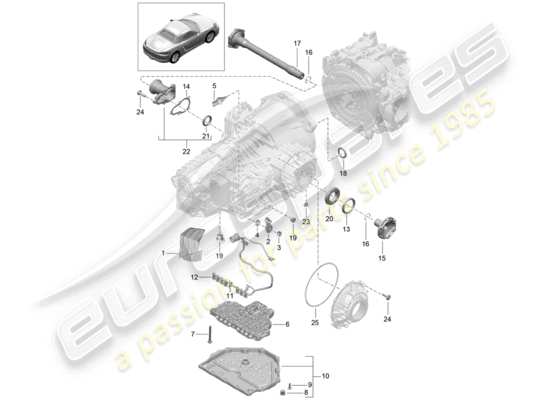 a part diagram from the Porsche 718 Boxster parts catalogue