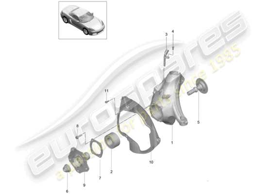 a part diagram from the Porsche 718 Boxster parts catalogue