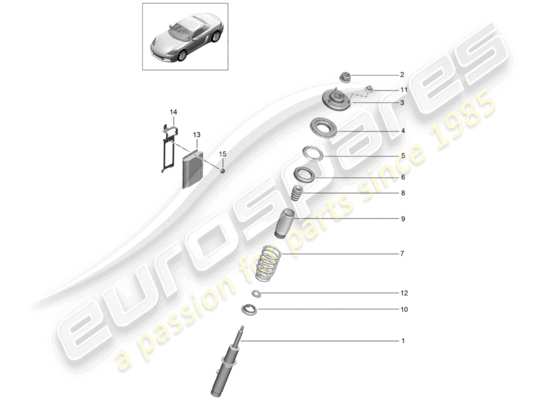 a part diagram from the Porsche 718 Boxster parts catalogue