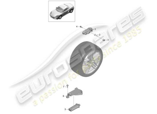 a part diagram from the Porsche 718 Boxster parts catalogue