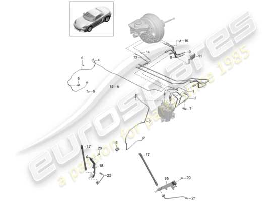 a part diagram from the Porsche 718 Boxster parts catalogue