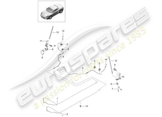 a part diagram from the Porsche 718 Boxster parts catalogue