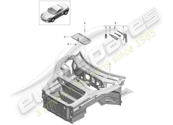 a part diagram from the Porsche 718 Boxster (2018) parts catalogue