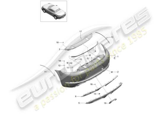 a part diagram from the Porsche 718 Boxster parts catalogue