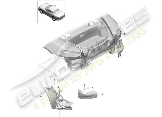 a part diagram from the Porsche 718 Boxster parts catalogue