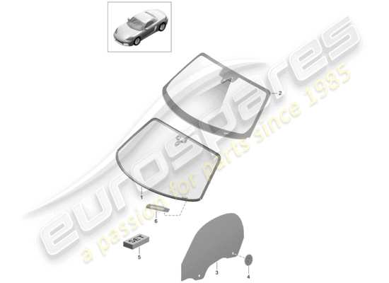 a part diagram from the Porsche 718 Boxster parts catalogue