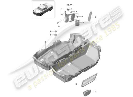 a part diagram from the Porsche 718 Boxster parts catalogue