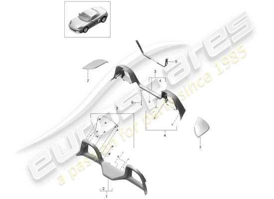 a part diagram from the Porsche 718 Boxster parts catalogue