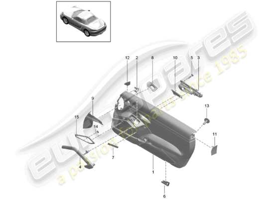 a part diagram from the Porsche 718 Boxster parts catalogue