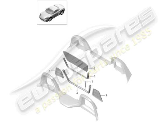 a part diagram from the Porsche 718 Boxster parts catalogue