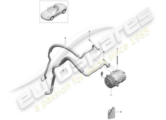 a part diagram from the Porsche 718 Boxster parts catalogue