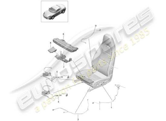 a part diagram from the Porsche 718 Boxster parts catalogue