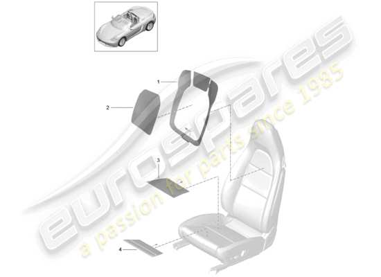 a part diagram from the Porsche 718 Boxster parts catalogue