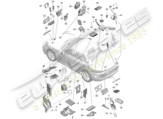 a part diagram from the Porsche 718 Boxster parts catalogue