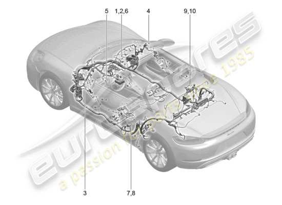 a part diagram from the Porsche 718 Boxster parts catalogue