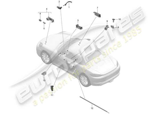 a part diagram from the Porsche 718 Boxster parts catalogue