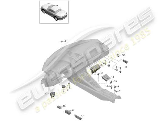 a part diagram from the Porsche 718 Boxster parts catalogue