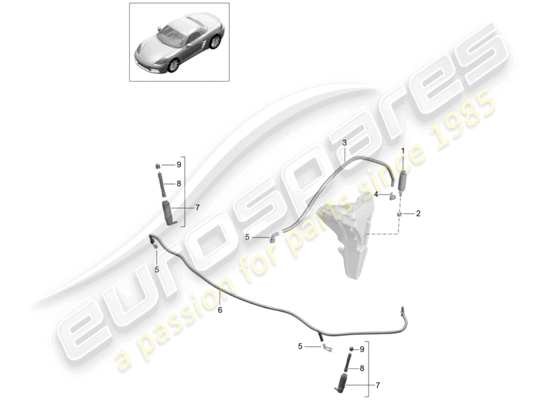 a part diagram from the Porsche 718 Boxster parts catalogue