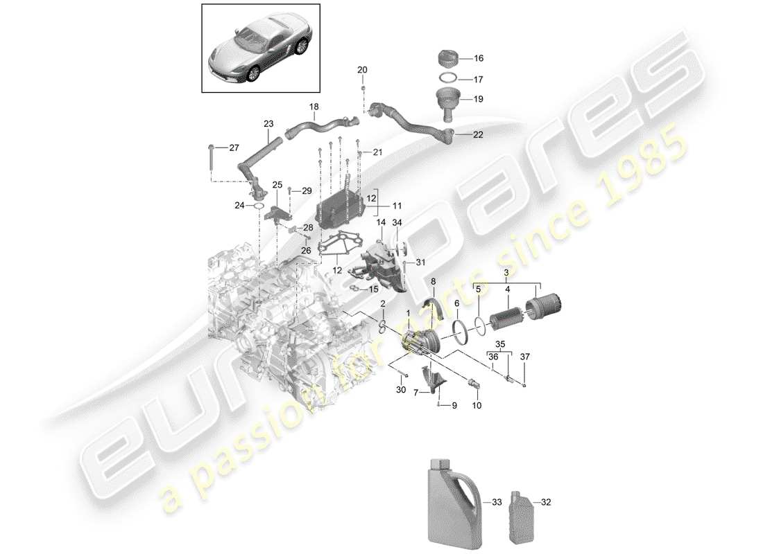 Porsche 718 Boxster (2019) ENGINE (OIL PRESS./LUBRICA.) Part Diagram