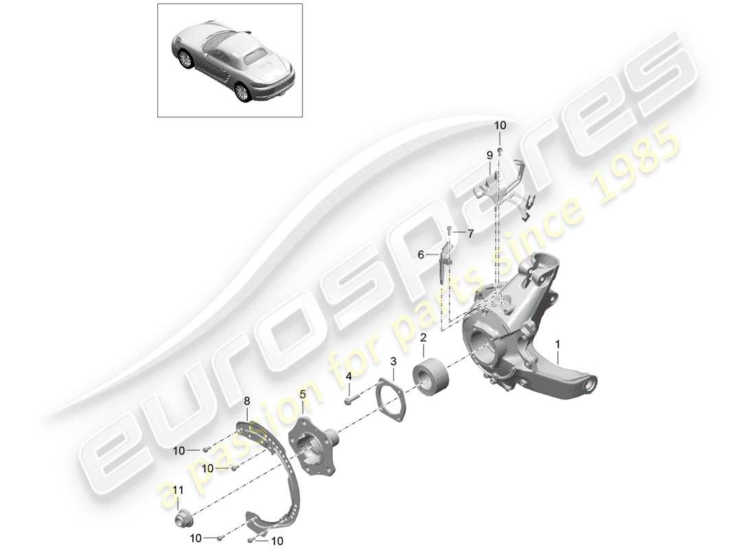 Porsche 718 Boxster (2019) rear axle Part Diagram