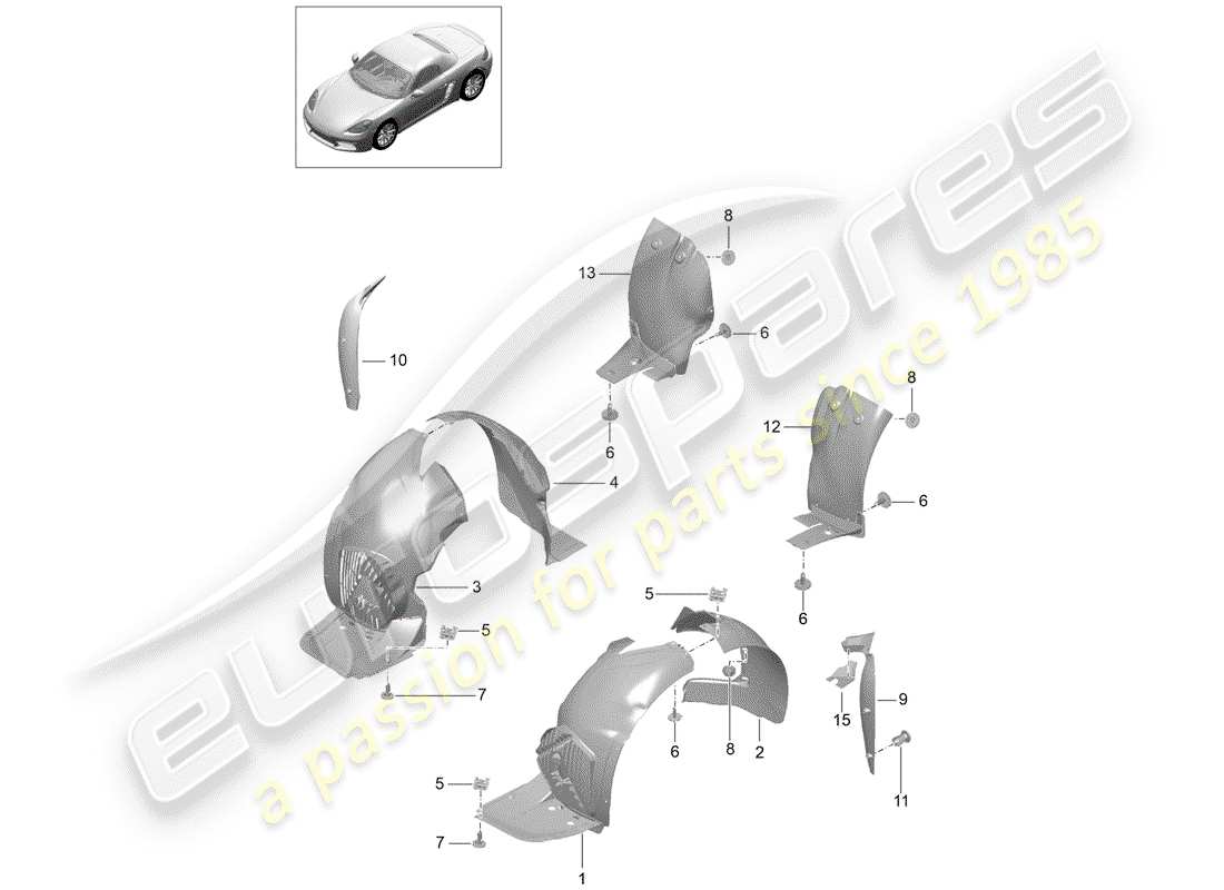 Porsche 718 Boxster (2019) trims Part Diagram