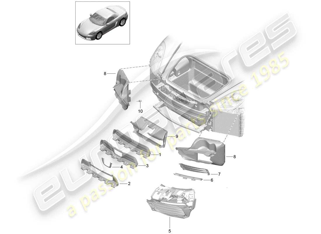 Porsche 718 Boxster (2019) AIR DUCT Part Diagram