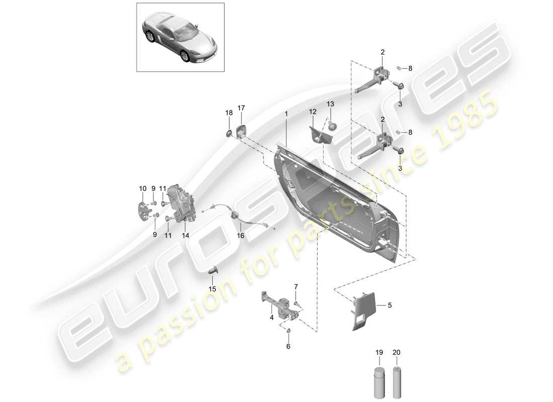 Porsche 718 Boxster (2019) DOOR SHELL Part Diagram