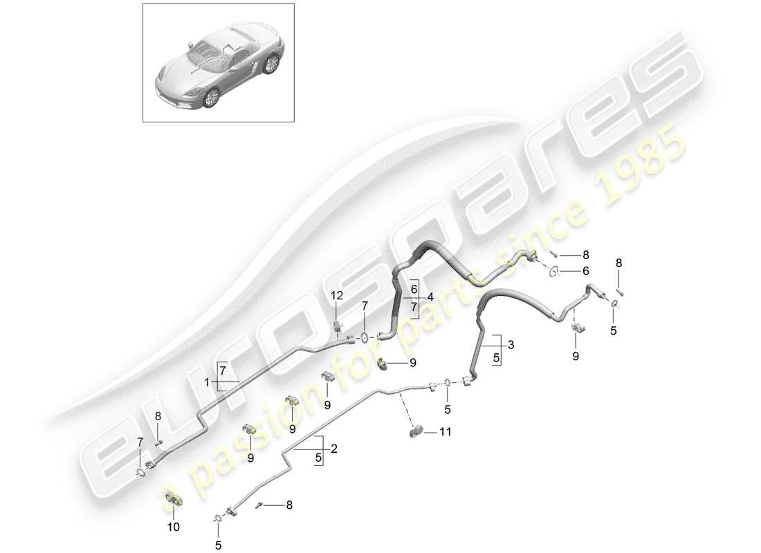 Porsche 718 Boxster (2019) REFRIGERANT CIRCUIT Part Diagram