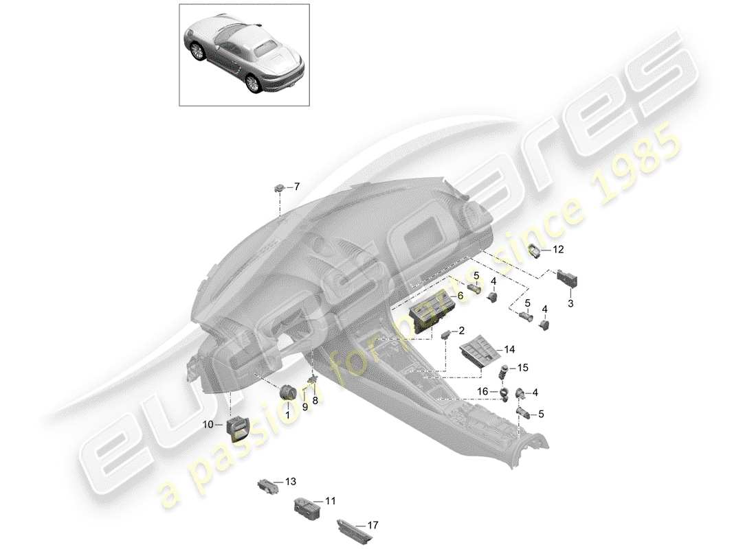 Porsche 718 Boxster (2019) SWITCH Part Diagram