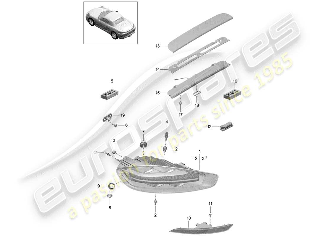 Porsche 718 Boxster (2019) REAR LIGHT Part Diagram