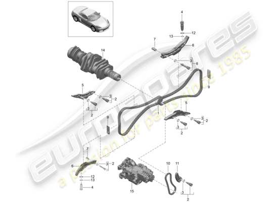 a part diagram from the Porsche 718 Boxster parts catalogue