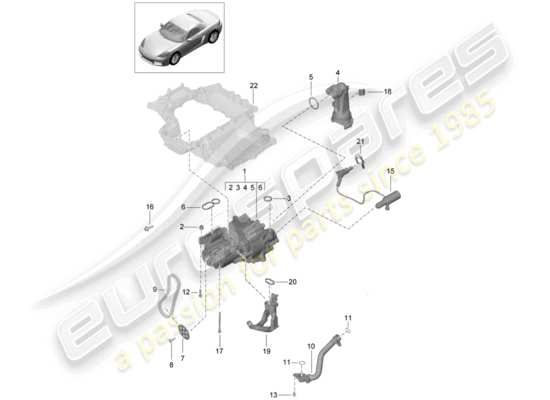 a part diagram from the Porsche 718 Boxster parts catalogue