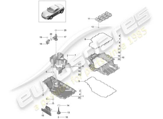 a part diagram from the Porsche 718 Boxster parts catalogue