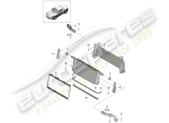 a part diagram from the Porsche 718 Boxster parts catalogue