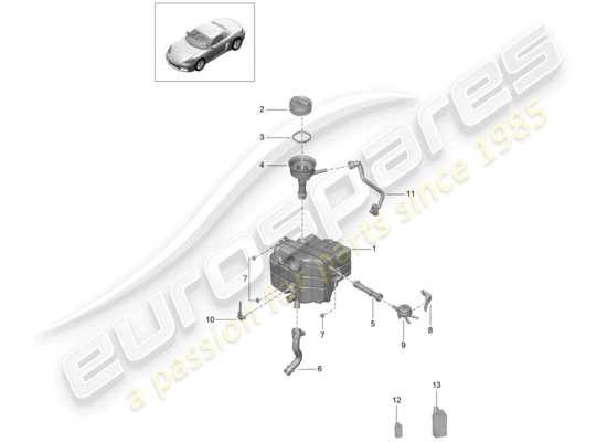 a part diagram from the Porsche 718 Boxster parts catalogue