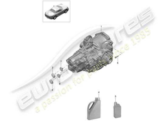 a part diagram from the Porsche 718 Boxster parts catalogue