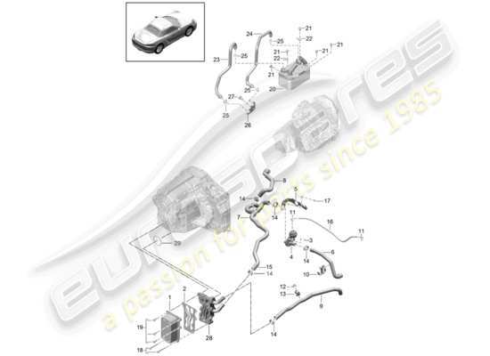 a part diagram from the Porsche 718 Boxster parts catalogue