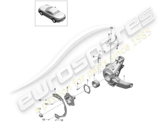 a part diagram from the Porsche 718 Boxster parts catalogue