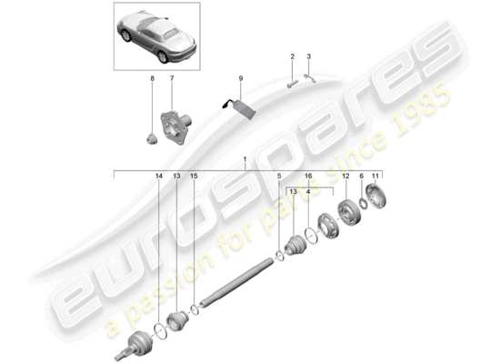 a part diagram from the Porsche 718 Boxster (2019) parts catalogue