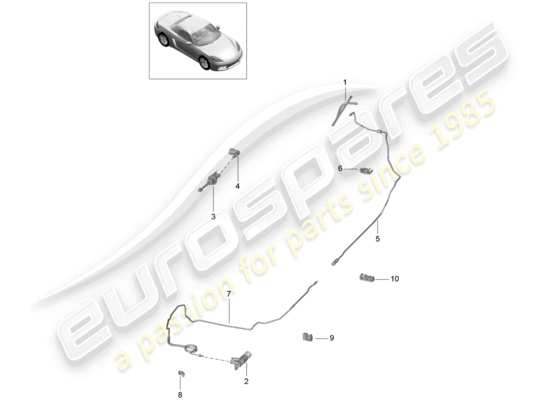 a part diagram from the Porsche 718 Boxster parts catalogue