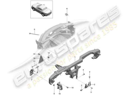 a part diagram from the Porsche 718 Boxster parts catalogue