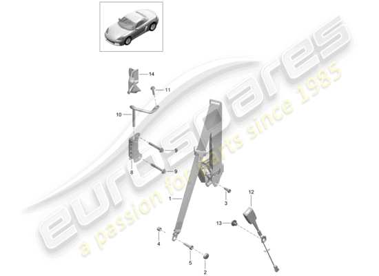 a part diagram from the Porsche 718 Boxster parts catalogue