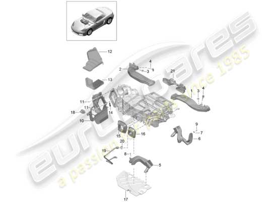 a part diagram from the Porsche 718 Boxster parts catalogue