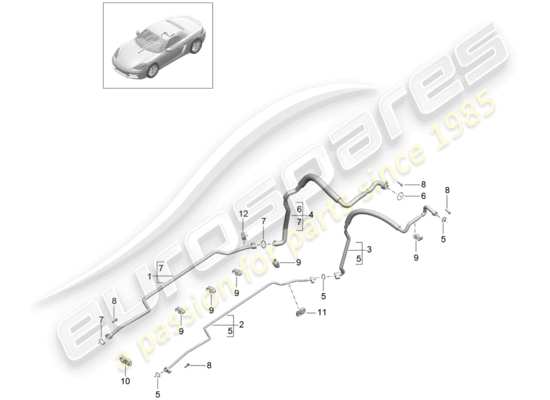 a part diagram from the Porsche 718 Boxster parts catalogue